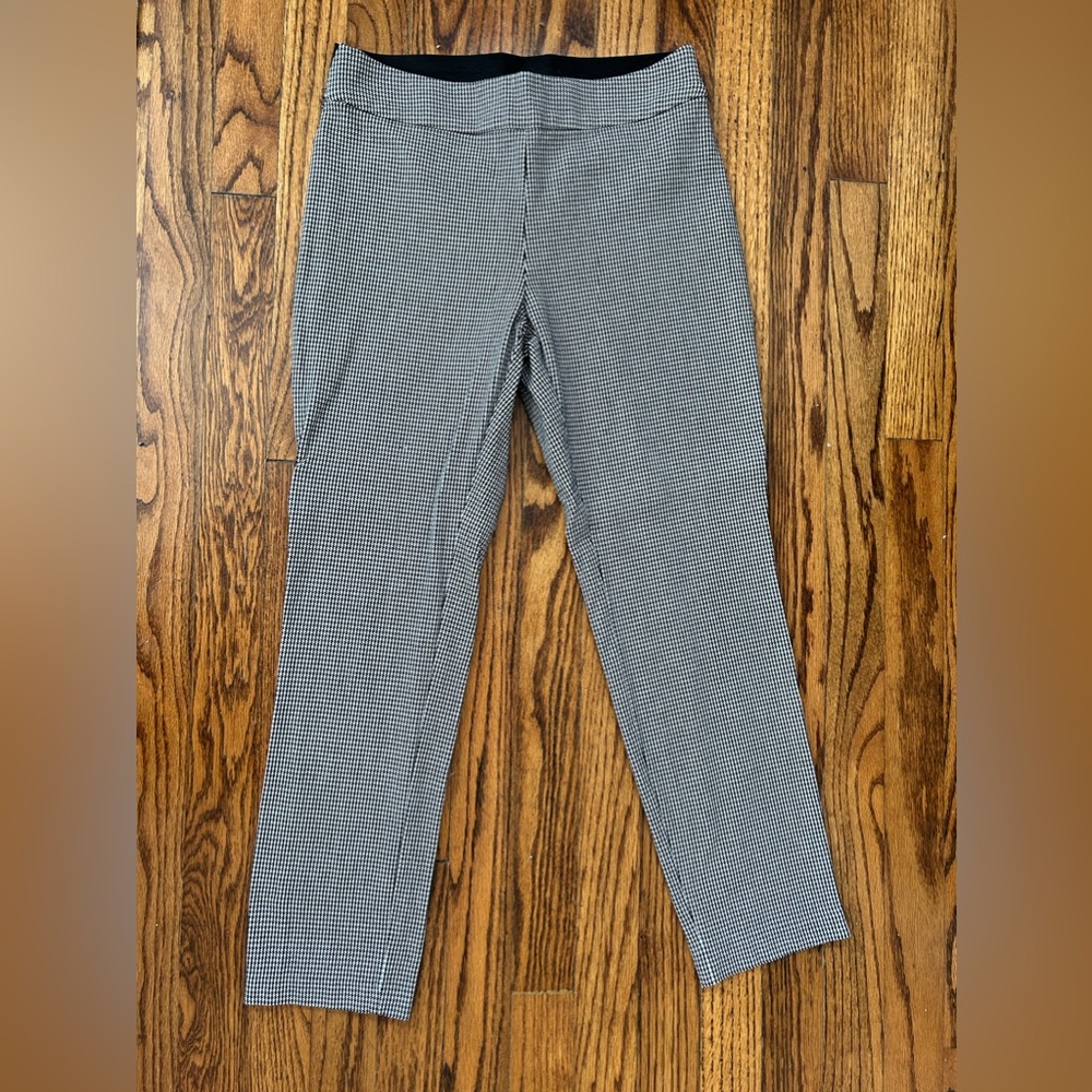 Women HoundsTooth High Rise Skinny Pull On Work Pant